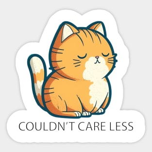 Couldnt Care Less Cat Sticker